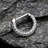 Detail View 2 of Sparkle Essentia Multi-Gem Dainty Septum Clicker-Clear Gem