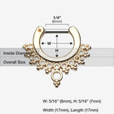 Detail View 1 of Golden Grand Entice Filigree Septum Clicker-Gold