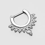 Detail View 2 of Grand Entice Filigree Septum Clicker-Steel