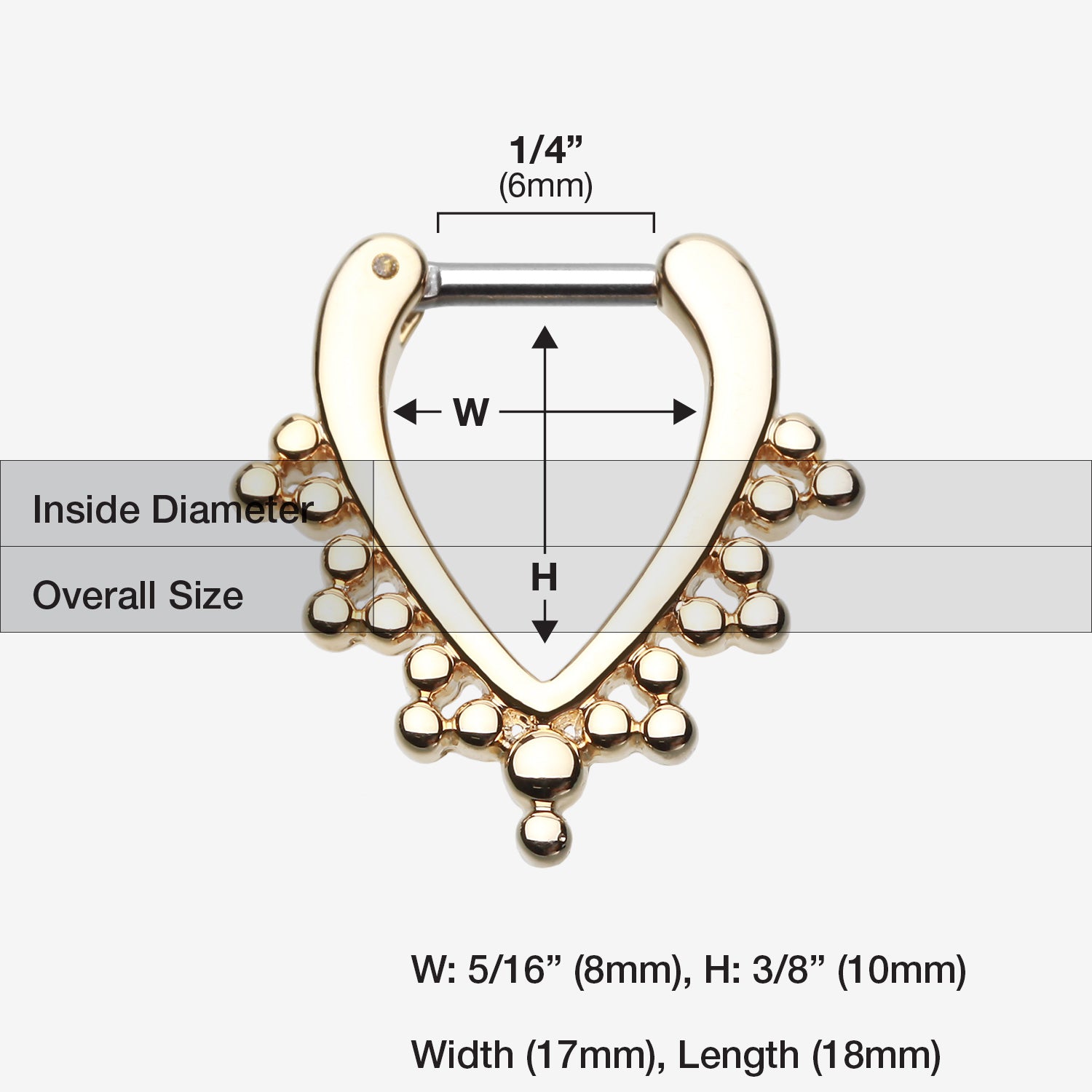 Detail View 1 of Golden Regent Drape Filigree Septum Clicker-Gold