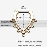 Detail View 1 of Golden Regent Drape Filigree Septum Clicker-Gold