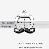 Detail View 1 of Classic Mustache Septum Clicker-Black