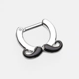 Detail View 2 of Classic Mustache Septum Clicker-Black