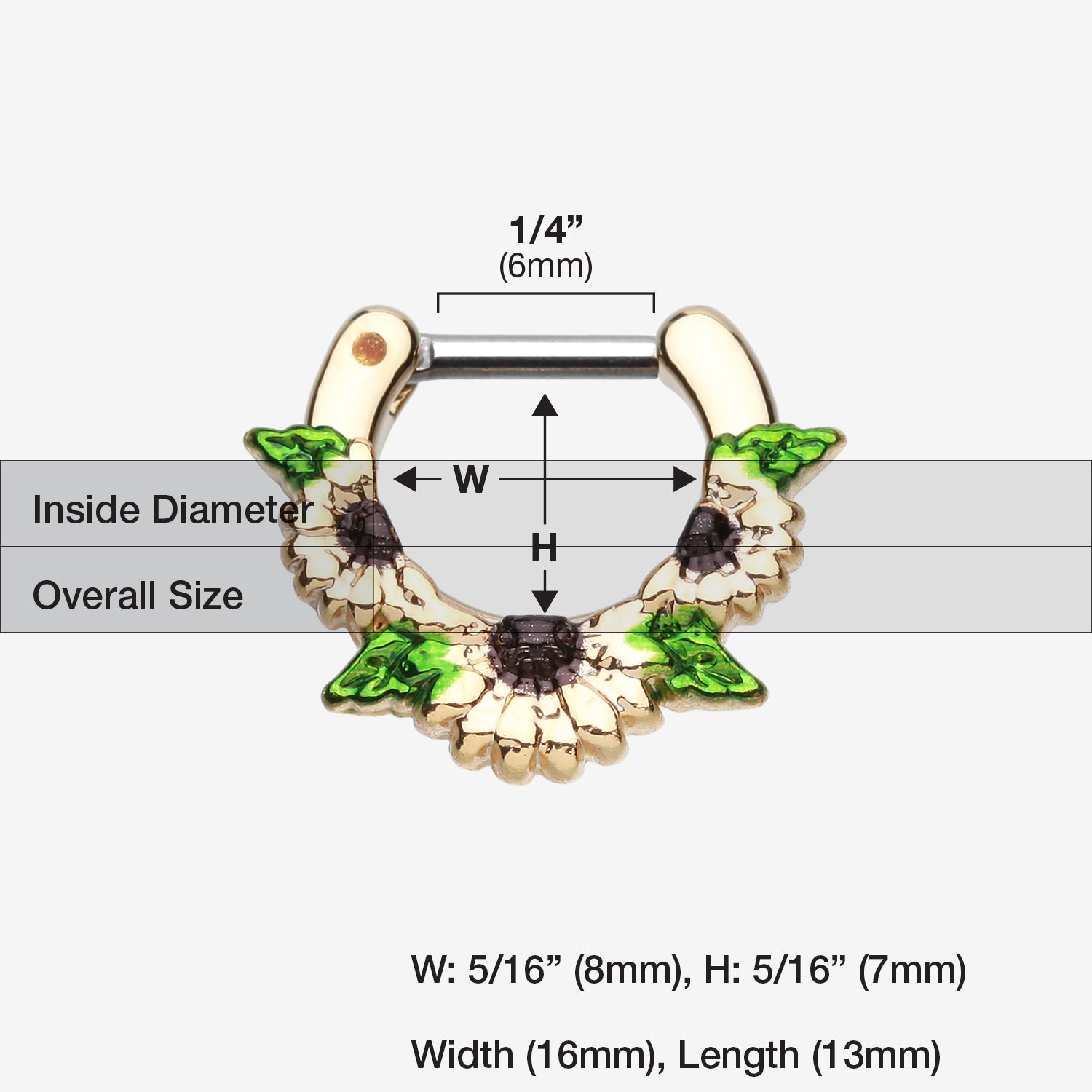 Detail View 1 of Golden Daisy Garden Icon Septum Clicker-Yellow