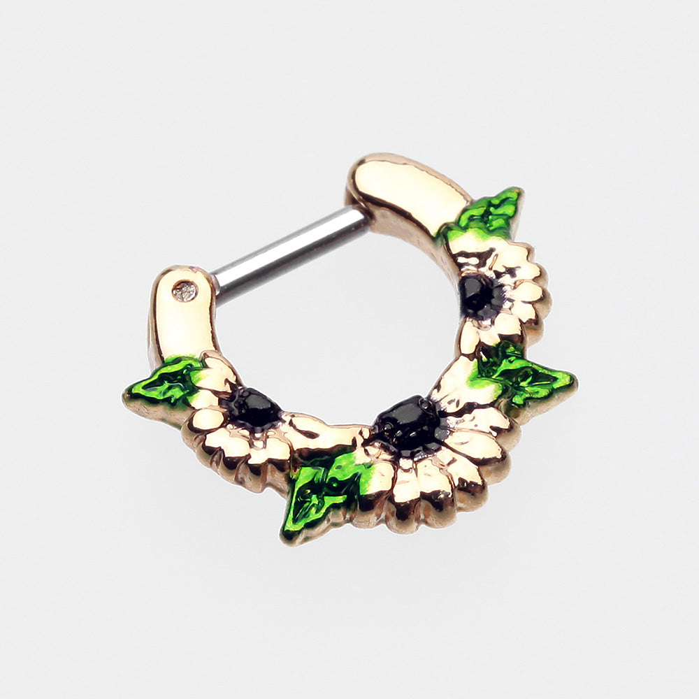 Detail View 2 of Golden Daisy Garden Icon Septum Clicker-Yellow
