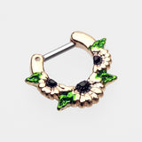 Detail View 2 of Golden Daisy Garden Icon Septum Clicker-Yellow