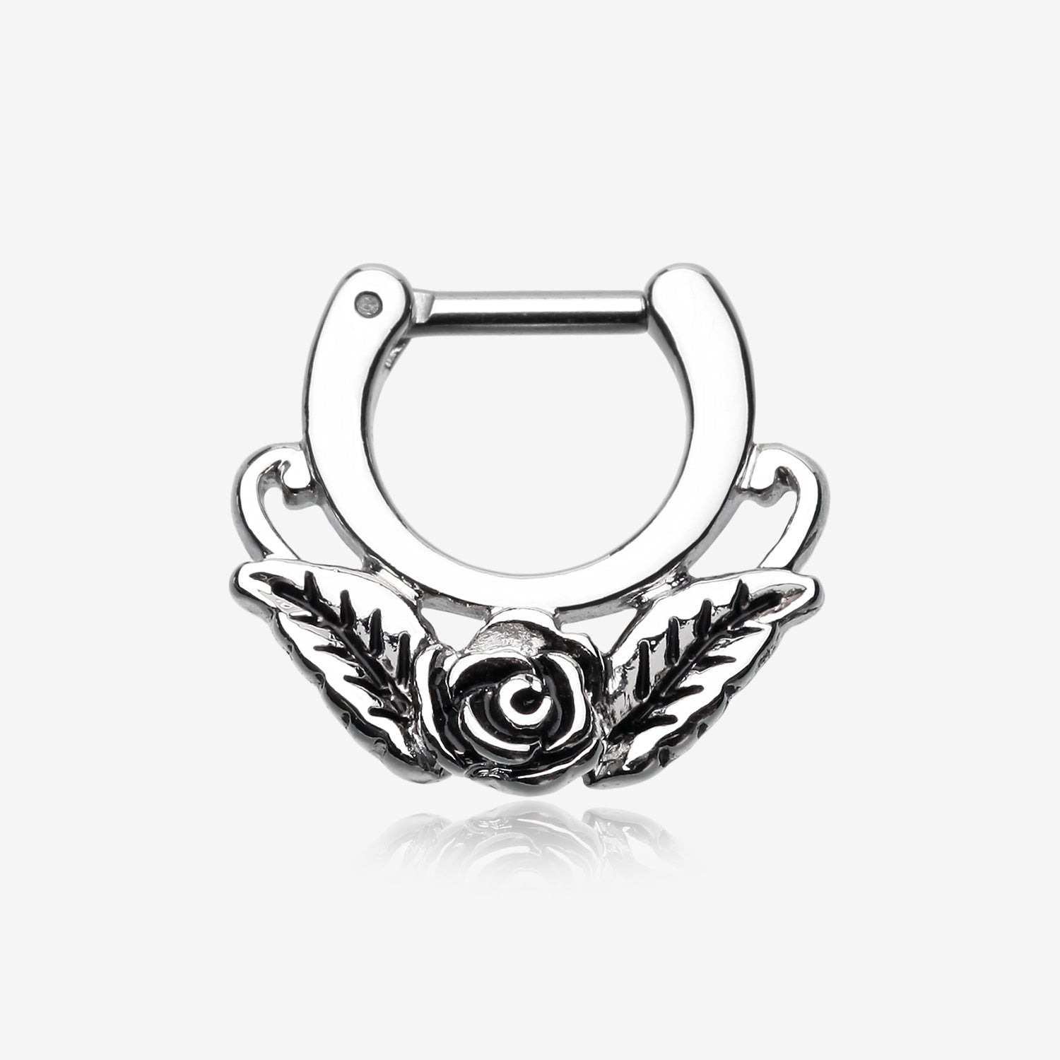 Rose Blossom Icon Septum Clicker-Steel