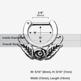 Detail View 1 of Rose Blossom Icon Septum Clicker-Steel