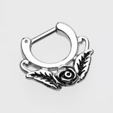 Detail View 2 of Rose Blossom Icon Septum Clicker-Steel