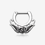 Rose Blossom Icon Septum Clicker-Steel
