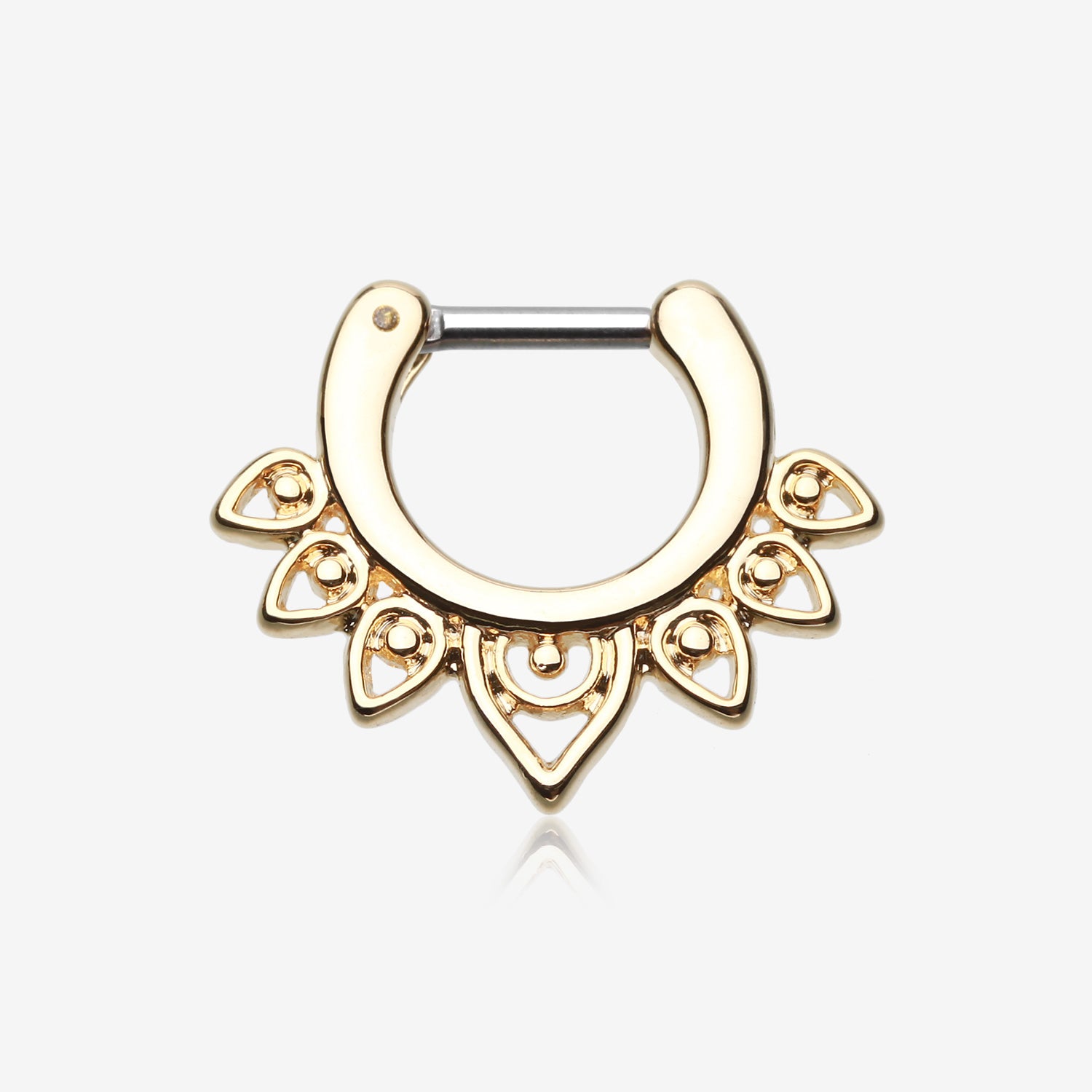 Golden Acerose Filigree Septum Clicker-Gold