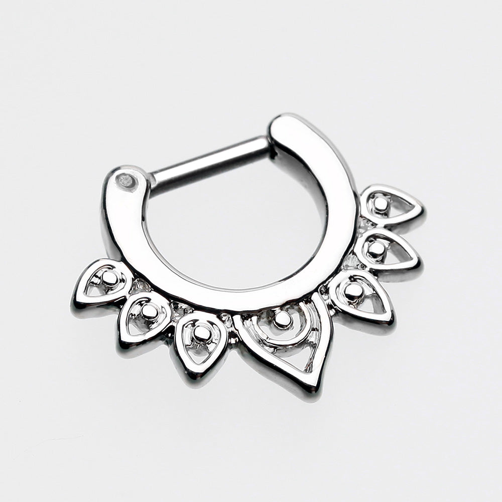 Detail View 2 of Acerose Filigree Septum Clicker-Steel