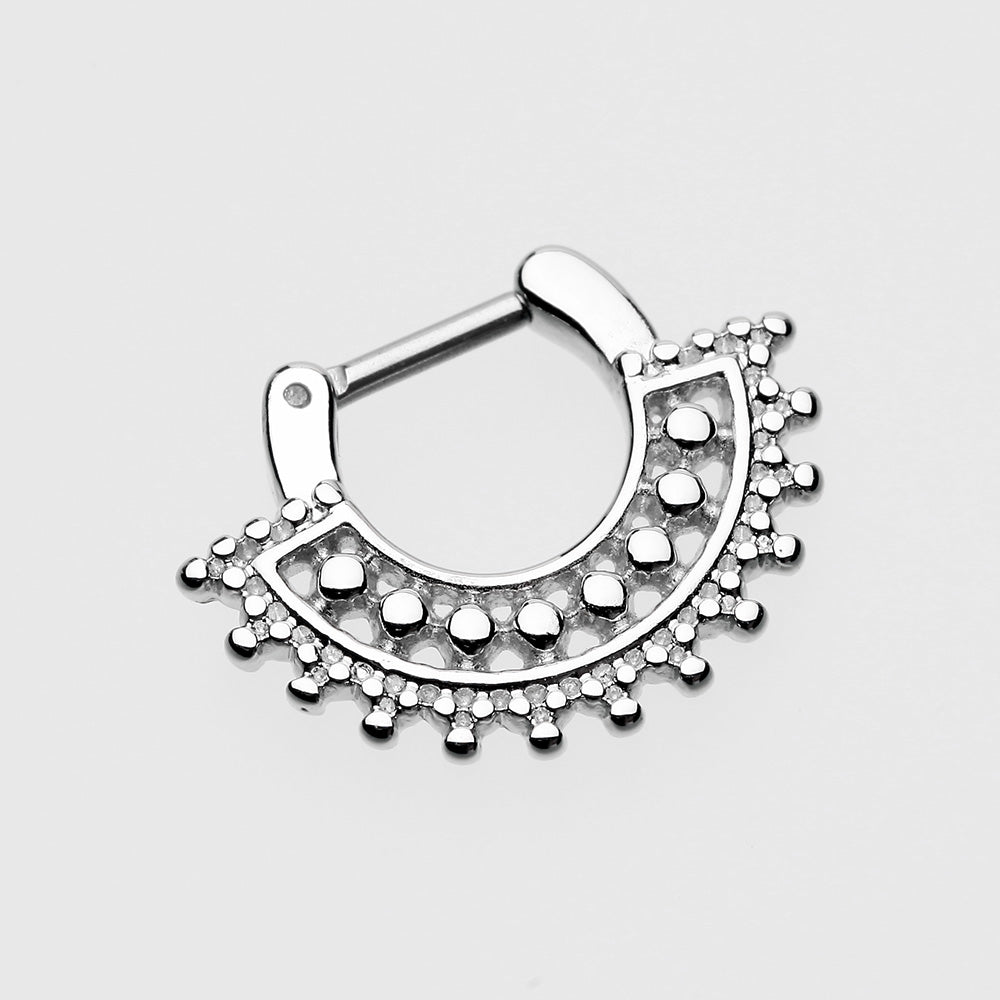 Detail View 2 of Divine Filigree Septum Clicker-Steel