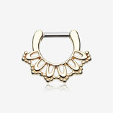 Golden Kaltik Filigree Septum Clicker-Gold