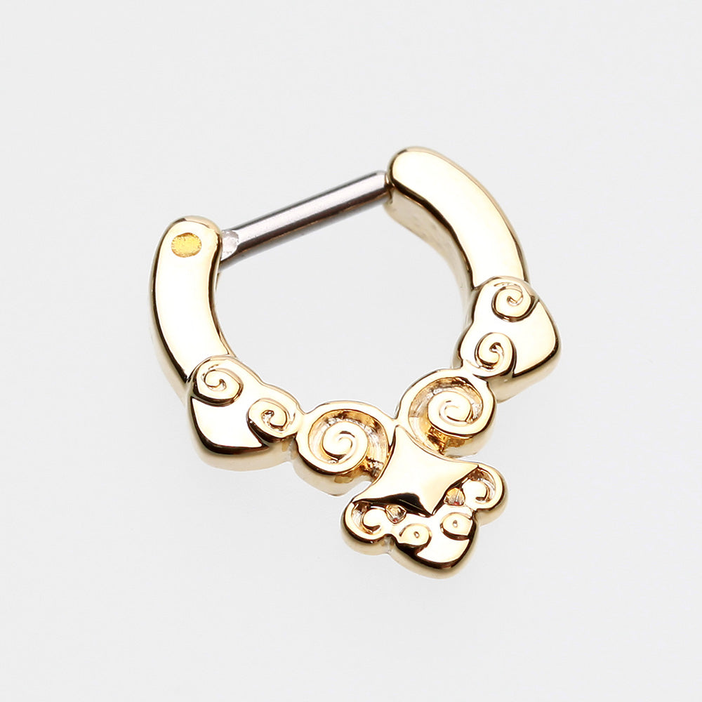 Detail View 2 of Golden Tribal Laran Septum Clicker-Gold