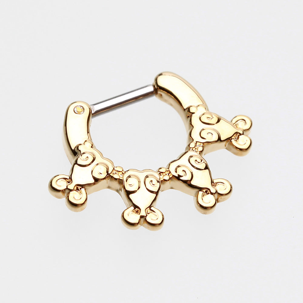 Detail View 2 of Golden Tribal Ingara Septum Clicker-Gold