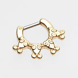 Detail View 2 of Golden Tribal Ingara Septum Clicker-Gold