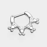 Detail View 2 of Tribal Ingara Septum Clicker-Steel