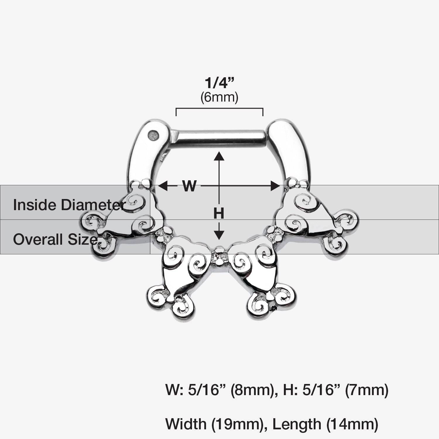Detail View 1 of Tribal Ingara Septum Clicker-Steel