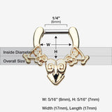Detail View 1 of Gold Luria Tribal Filigree Septum Clicker-Gold