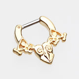 Detail View 2 of Gold Luria Tribal Filigree Septum Clicker-Gold