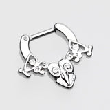 Detail View 2 of Luria Tribal Filigree Septum Clicker-Steel