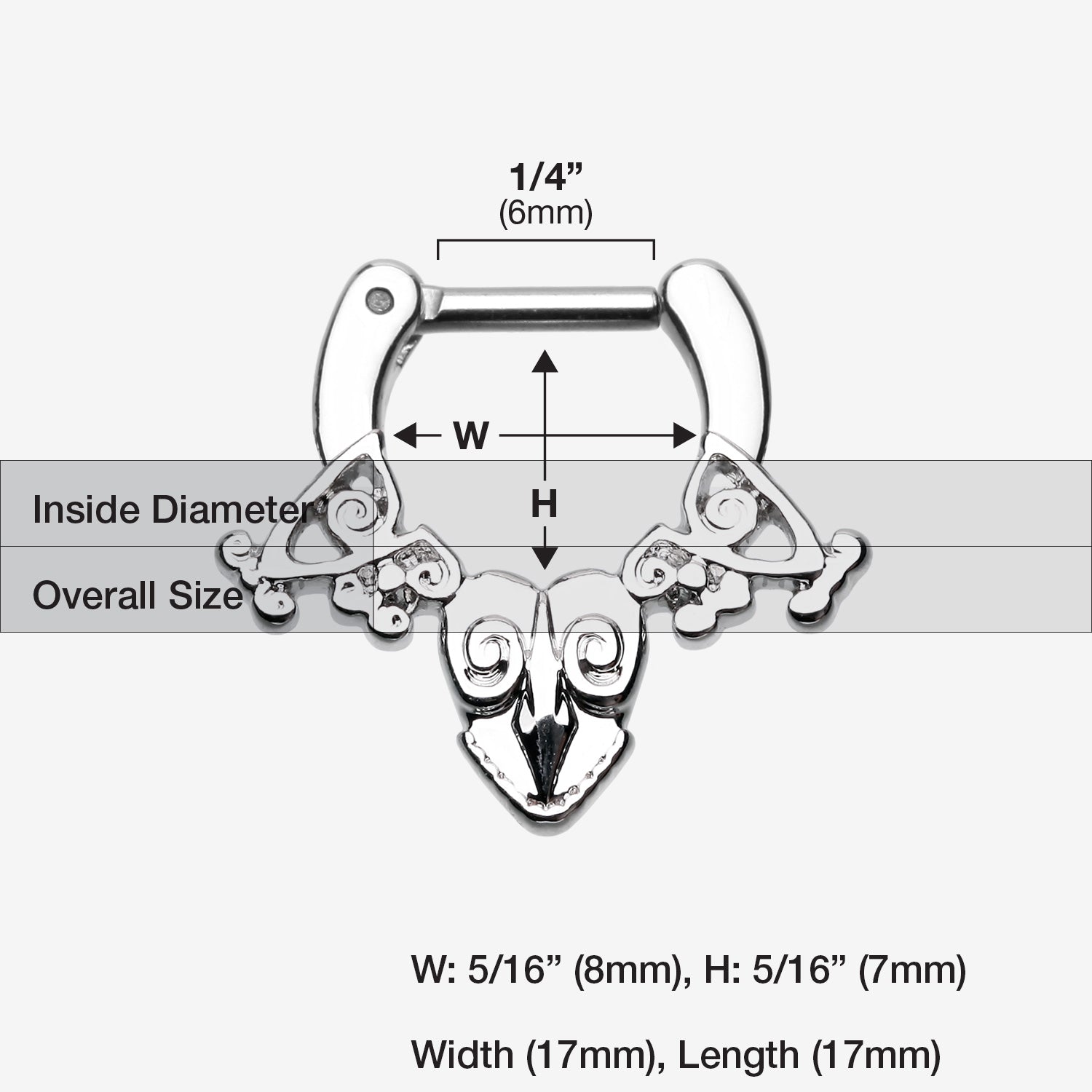 Detail View 1 of Luria Tribal Filigree Septum Clicker-Steel