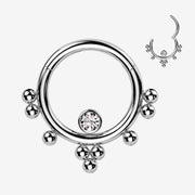 Ornate Bali Beads Sparkle Clicker Hoop Ring