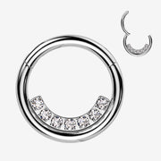 Sparkle Arc Line Clicker Hoop Ring