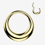 Golden Crescent Loop Lustre Clicker Hoop Ring