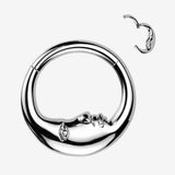 Crescent Moon Face Clicker Hoop Ring