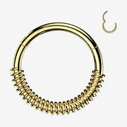 Golden Spring Coil Clicker Hoop Ring