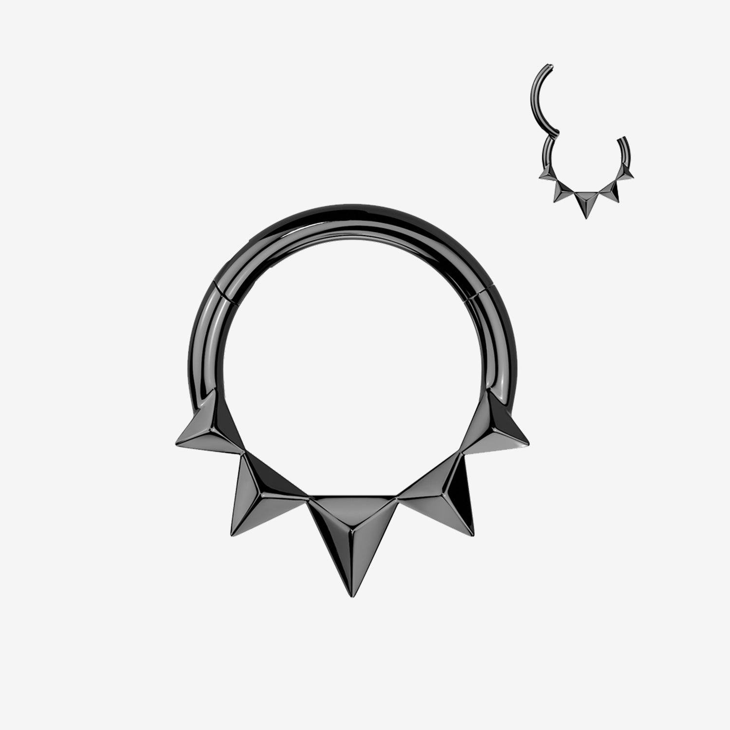 Blackline Quinta Triangle Prism Spike Clicker Hoop Ring