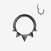 Blackline Quinta Triangle Prism Spike Clicker Hoop Ring