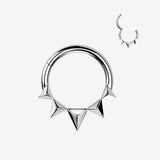 Quinta Triangle Prism Spike Clicker Hoop Ring