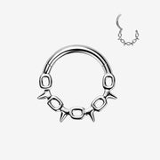 Thorned Chainlink Clicker Hoop Ring