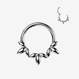 Olive Vine Leaf Clicker Hoop Ring