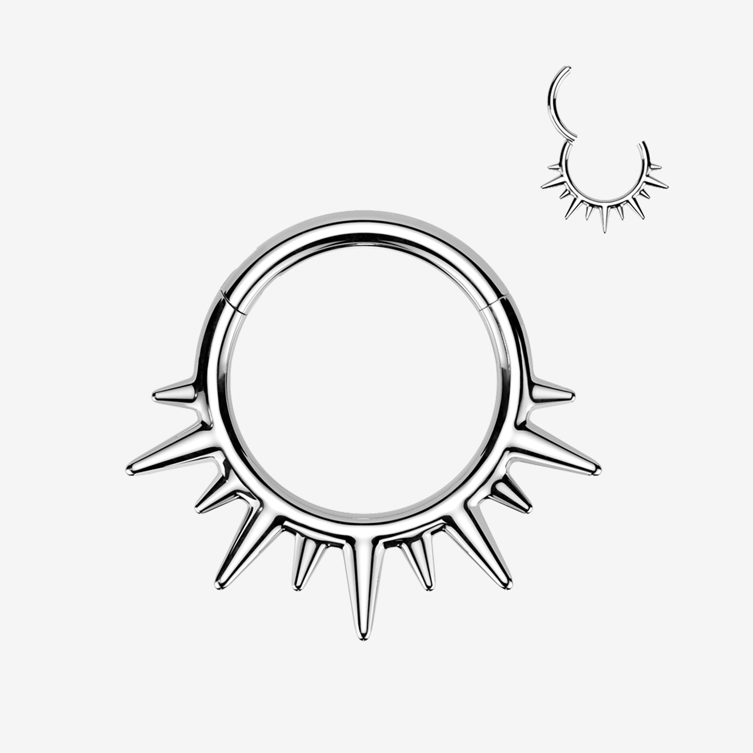 Blazing Sun Ray Spike Clicker Hoop Ring