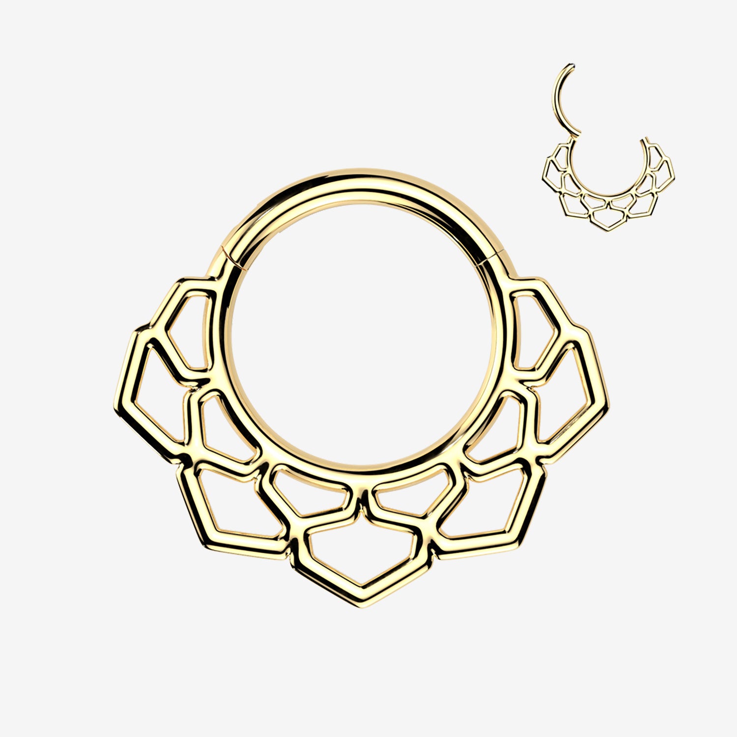 Golden Lotus Filigree Essence Clicker Hoop Ring