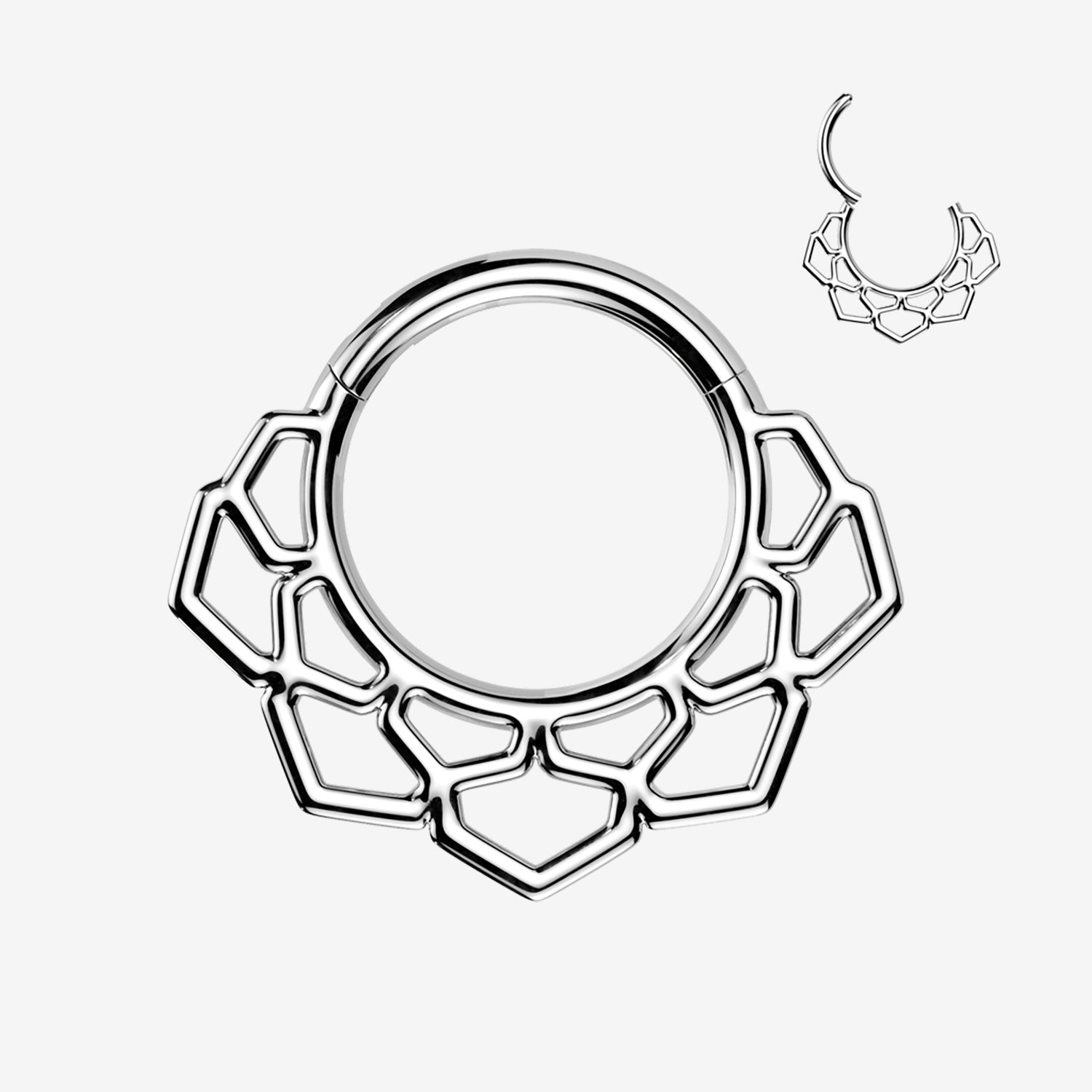Lotus Filigree Essence Clicker Hoop Ring