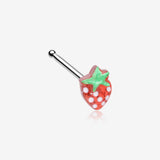 Very Berry Red Strawberry Nose Stud Ring