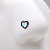 Detail View 1 of Blackline Iridescent Revo Heart L-Shaped Nose Ring