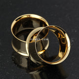 Detail View 3 of A Pair of Gold PVD Steel Double Flared Ear Gauge Flesh Tunnel Plug