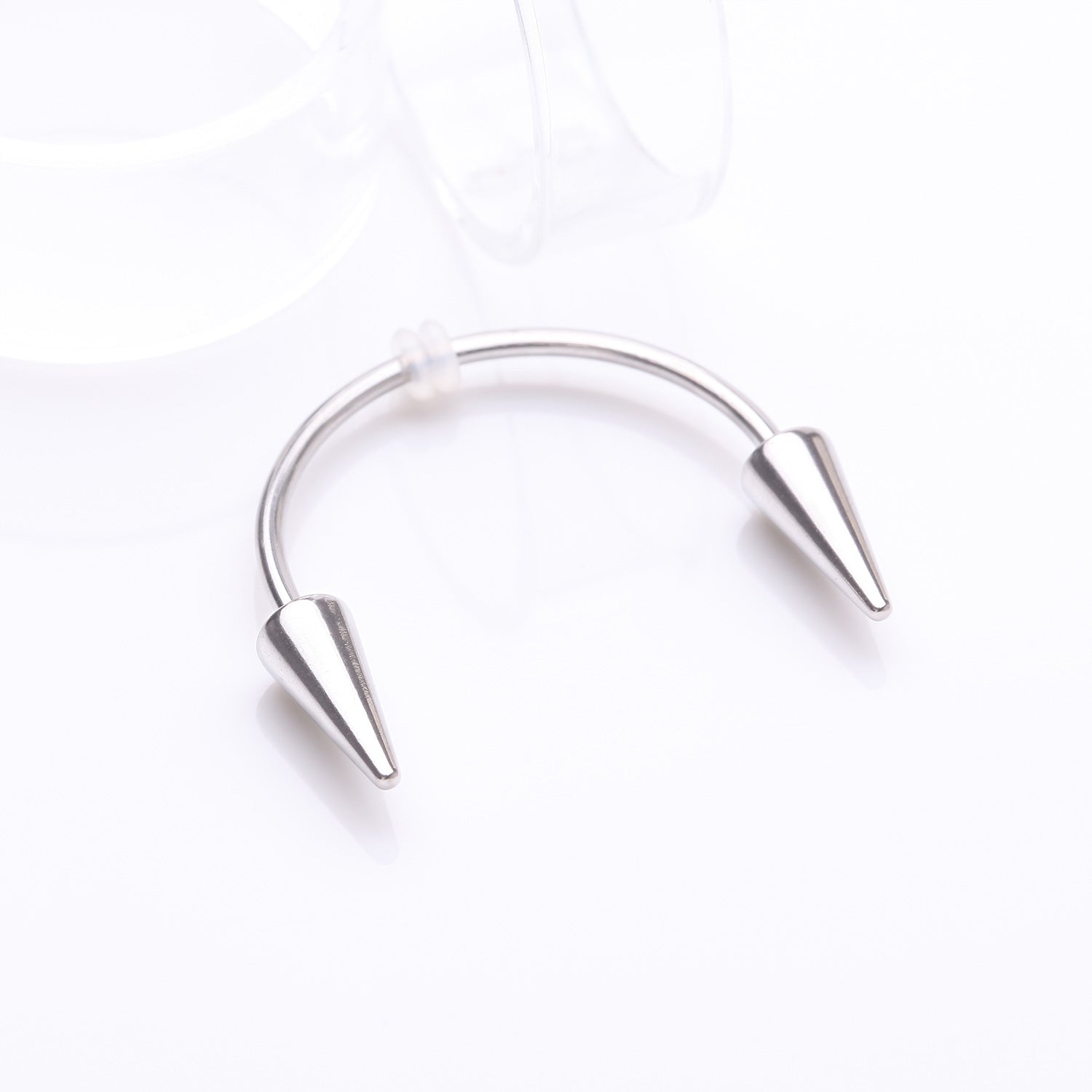 Detail View 1 of Vampire Fangs Smiley Piercing Spike Horseshoe Barbell with O-Rings