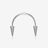 Vampire Fangs Smiley Piercing Spike Horseshoe Barbell with O-Rings