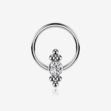 Royal Bali Essence Beaded Steel Captive Bead Ring