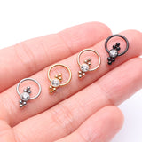 Detail View 3 of Golden Royal Bali Essence Beaded Steel Captive Bead Ring-Clear Gem