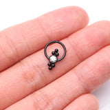 Detail View 2 of Blackline Royal Bali Essence Beaded Steel Captive Bead Ring-Clear Gem