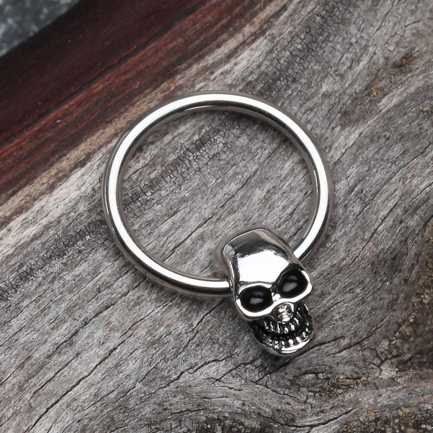 Detail View 1 of Apocalyptic Skull Captive Bead Ring