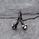 Detail View 1 of Colorline PVD Aurora Gem Ball Twist Spiral Ring-Black/Clear